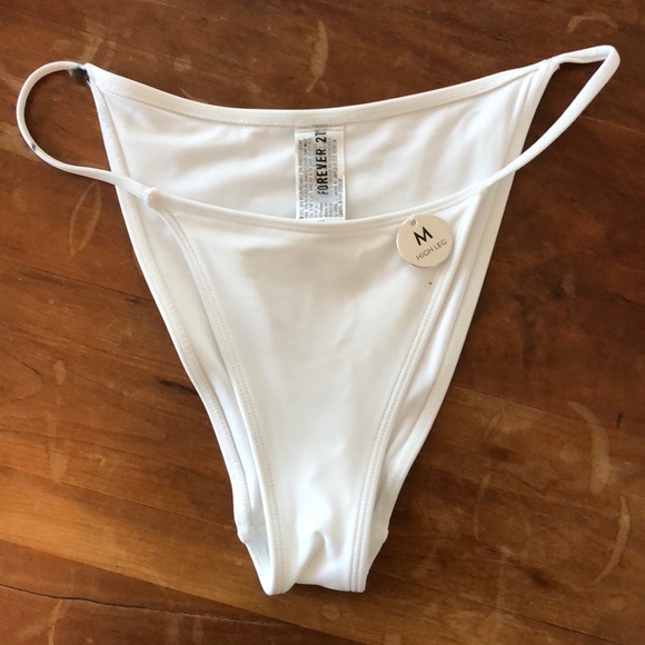 high leg white bikini bottoms